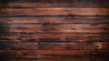 Close up of dark brown painted wooden planks. Wooden background textureの素材