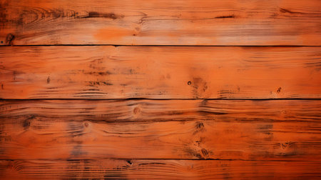 Close up of dark orange painted wooden planks. Wooden background textureの素材