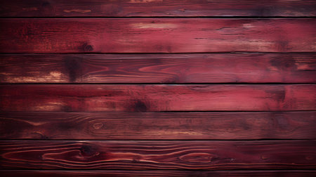 Close up of maroon painted wooden planks. Wooden background textureの素材