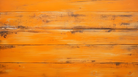 Close up of orange painted wooden planks. Wooden background textureの素材