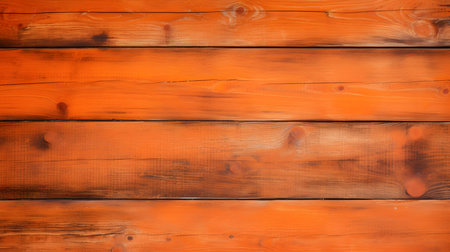 Close up of orange painted wooden planks. Wooden background textureの素材