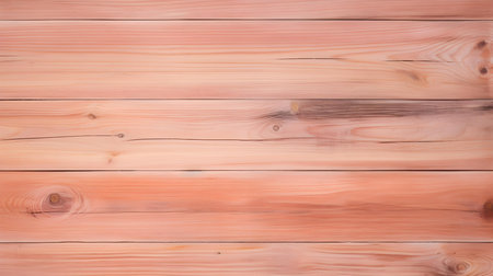 Close up of peach painted wooden planks. Wooden background textureの素材