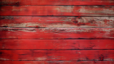 Close up of red painted wooden planks. Wooden background textureの素材