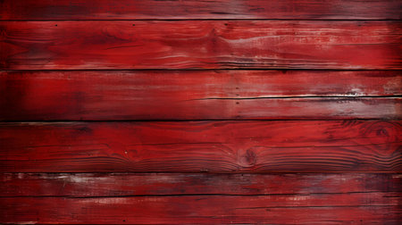 Close up of red painted wooden planks. Wooden background textureの素材