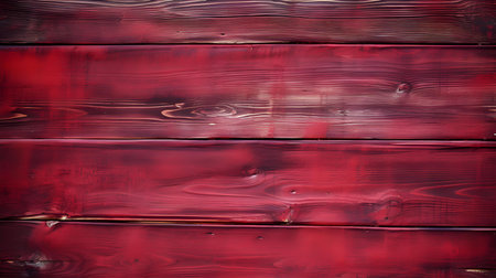 Close up of ruby painted wooden planks. Wooden background textureの素材