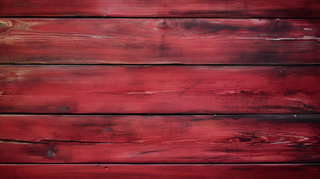 Close up of ruby painted wooden planks. Wooden background textureの素材