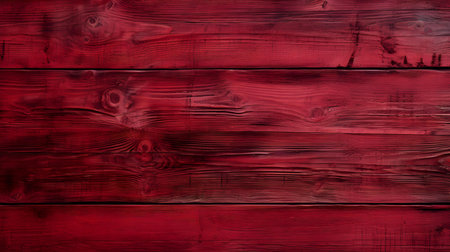 Close up of ruby painted wooden planks. Wooden background textureの素材