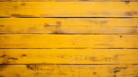 Close up of yellow painted wooden planks. Wooden background textureの素材