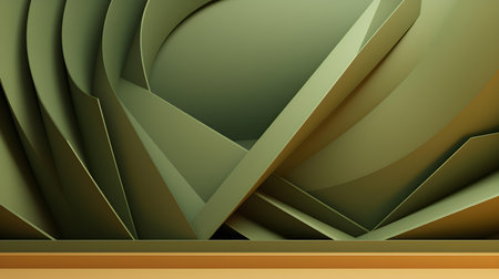 Futuristic studio background in khaki colors. Elegant room for product presentationの素材