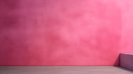Empty Room in hot pink Colors with Shadows on the Wall. Elegant Studio Background for Product Presentation.の素材