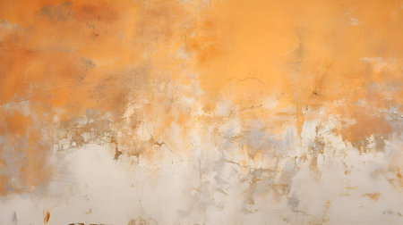 Close up of a plaster wall in light orange colors. Antique backgroundの素材