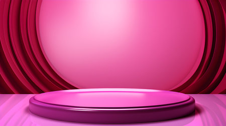 Abstract studio background in magenta colors. Minimal showroom for product presentationの素材
