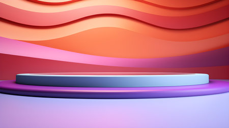 Abstract studio background in multiple colors. Minimal showroom for product presentationの素材