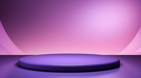 Abstract studio background in purple colors. Minimal showroom for product presentationの素材
