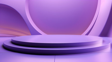 Modern studio background in purple colors. Elegant room for product presentationの素材