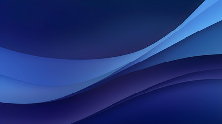 Gradient background in navy colors with soft waves. Elegant display wallpapersの素材