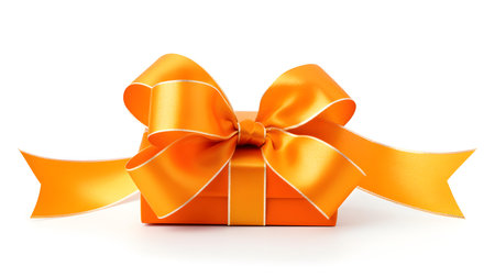 Navy Gift Ribbon with a Bow on a white Background. Festive Template for Holidays and Celebrationsの素材