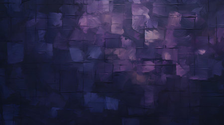 Oil Paint Texture in dark purple Colors with overlapping Squares and visible Brush Strokes. Artistic backgroundの素材