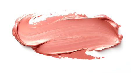 Isolated rose gold brush stroke on a white background. Acrylic Paint Texture with Copy Spaceの素材