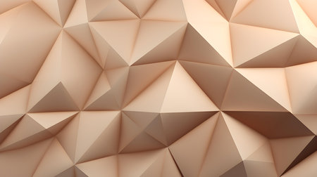 Abstract 3D Background of triangular Shapes in beige Colors. Modern wallpaper of geometric patternsの素材