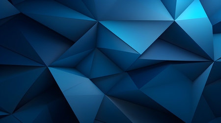 Abstract 3D Background of triangular Shapes in blue Colors. Modern wallpaper of geometric patternsの素材