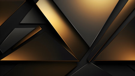 Abstract 3D background of triangular shapes in dark golden colors. Modern wallpaper of geometric patternsの素材