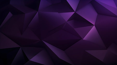 Abstract 3D Background of triangular Shapes in dark purple Colors. Modern wallpaper of geometric patternsの素材