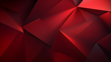 Abstract 3D Background of triangular Shapes in dark red Colors. Modern wallpaper of geometric patternsの素材