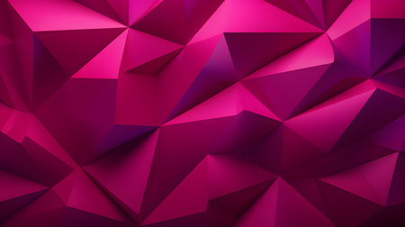 Abstract 3D Background of triangular Shapes in fuchsia Colors. Modern wallpaper of geometric patternsの素材