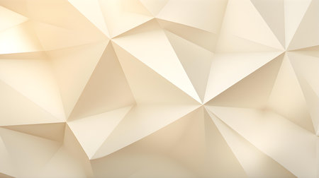 Abstract 3D Background of triangular Shapes in ivory Colors. Modern wallpaper of geometric patternsの素材