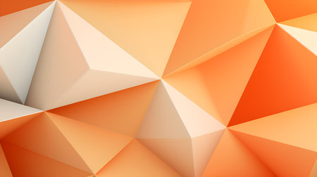 Abstract 3D Background of triangular Shapes in light orange Colors. Modern wallpaper of geometric patternsの素材