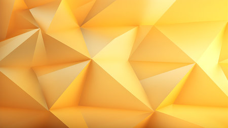 Abstract 3D Background of triangular Shapes in light yellow Colors. Modern wallpaper of geometric patternsの素材