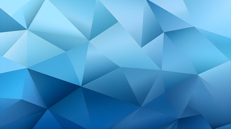 Abstract 3D Background of triangular Shapes in sky blue Colors. Modern wallpaper of geometric patternsの素材