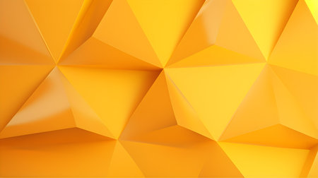 Abstract 3D Background of triangular Shapes in yellow Colors. Modern wallpaper of geometric patternsの素材