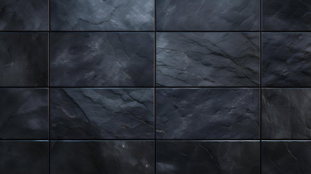 Pattern of marble tiles in black colors. Top viewの素材