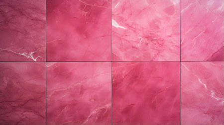 Pattern of Marble Tiles in hot pink Colors. Top viewの素材