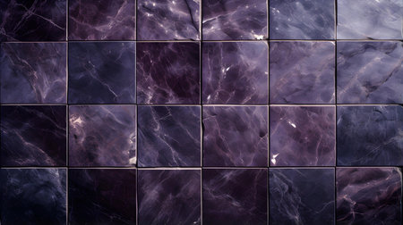 Pattern of marble tiles in dark purple colors. Top viewの素材
