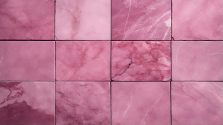 Pattern of Marble Tiles in hot pink Colors. Top viewの素材