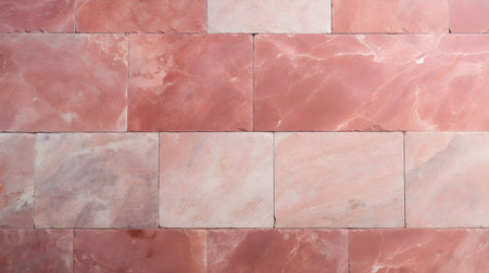 Pattern of marble tiles in light red colors. Top viewの素材
