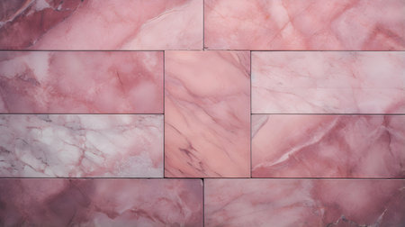 Pattern of marble tiles in pink colors. Top viewの素材