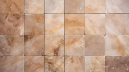 Pattern of marble tiles in light brown colors. Top viewの素材