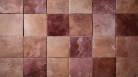 Pattern of Travertine Tiles in burgundy Colors. Top viewの素材