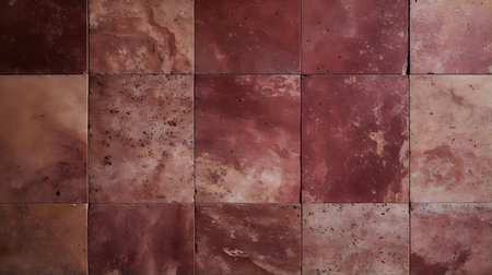 Pattern of Travertine Tiles in burgundy Colors. Top viewの素材