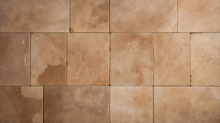 Pattern of Travertine Tiles in light brown colors. Top viewの素材