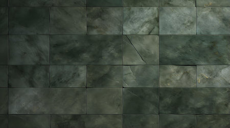 Pattern of Travertine Tiles in dark green colors. Top viewの素材