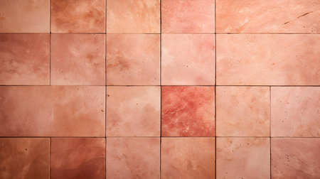 Pattern of Travertine Tiles in light red colors. Top viewの素材