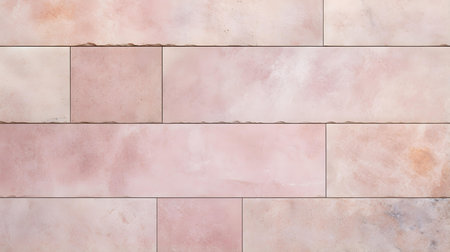 Pattern of Travertine Tiles in light pink colors. Top viewの素材