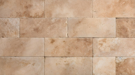 Pattern of Travertine Tiles in light brown colors. Top viewの素材