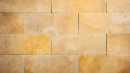 Pattern of Travertine Tiles in yellow Colors. Top viewの素材