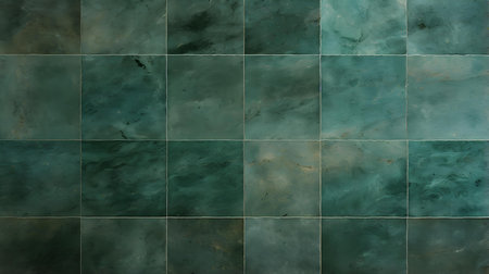 Pattern of Travertine Tiles in emerald Colors. Top viewの素材
